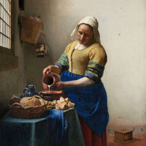 Diamond Painting Melkmeisje voorbeeldafbeelding van het volledige ontwerp