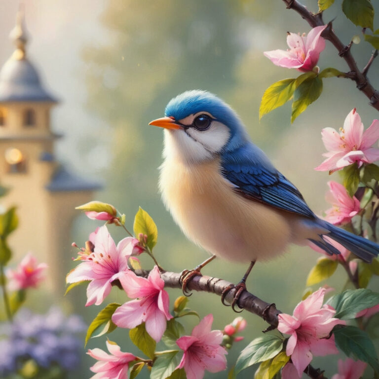 Diamond Painting Mooie blauwe vogel voorbeeldafbeelding van het volledige ontwerp