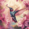 Diamond Painting Mooie kolibrie voorbeeldafbeelding van het volledige ontwerp