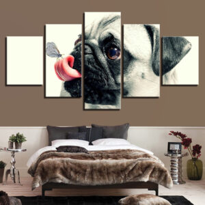 Diamond Painting Mopshond 5 Luiken voorbeeldafbeelding van het volledige ontwerp