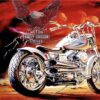 Diamond Painting Motor Met Arend voorbeeldafbeelding van het volledige ontwerp