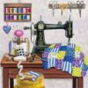 Diamond Painting Naaiatelier voorbeeldafbeelding van het volledige ontwerp