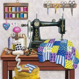 Diamond Painting Naaiatelier voorbeeldafbeelding van het volledige ontwerp