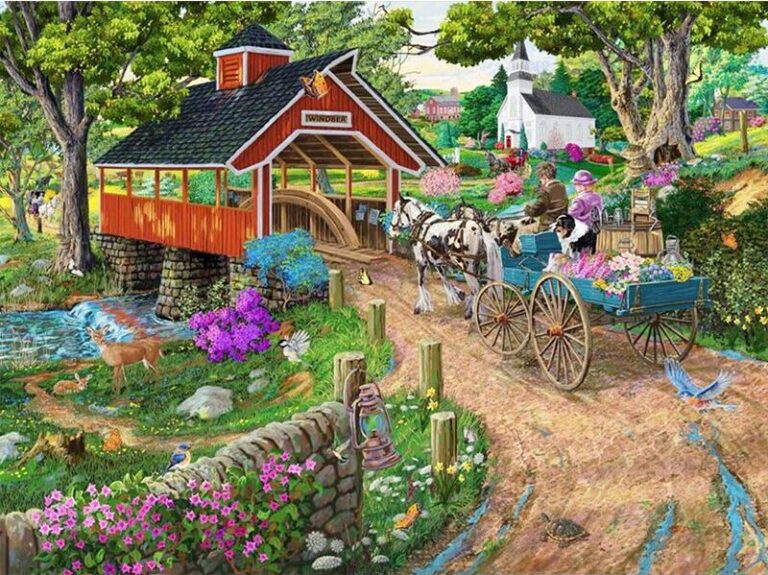 Diamond Painting Natuur Landschap voorbeeldafbeelding van het volledige ontwerp