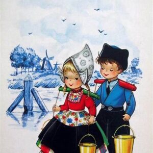 Diamond Painting Nederlandse Klederdracht voorbeeldafbeelding van het volledige ontwerp