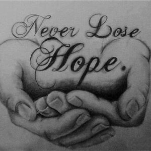 Diamond Painting Never Lose Hope voorbeeldafbeelding van het volledige ontwerp