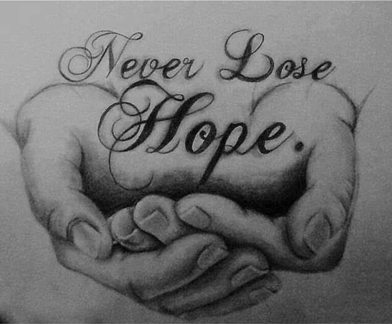 Diamond Painting Never Lose Hope voorbeeldafbeelding van het volledige ontwerp