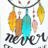 Diamond Painting Never Stop Dreaming voorbeeldafbeelding van het volledige ontwerp