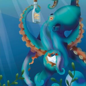 Diamond Painting Octopus - by Anneke Schipper voorbeeldafbeelding van het volledige ontwerp