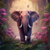 Diamond Painting Olifant voorbeeldafbeelding van het volledige ontwerp