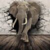 Diamond Painting Olifant 3D voorbeeldafbeelding van het volledige ontwerp