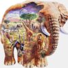 Diamond Painting Olifant Afrika Droomwereld voorbeeldafbeelding van het volledige ontwerp