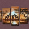 Diamond Painting Olifanten Bij Zonsondergang Vijfluik voorbeeldafbeelding van het volledige ontwerp