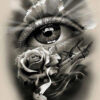 Diamond Painting Oog - Roos voorbeeldafbeelding van het volledige ontwerp
