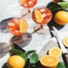 Diamond Painting Orange summer drinks voorbeeldafbeelding van het volledige ontwerp