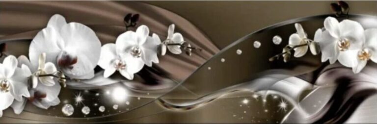 Diamond Painting Orchidee Groot Formaat voorbeeldafbeelding van het volledige ontwerp