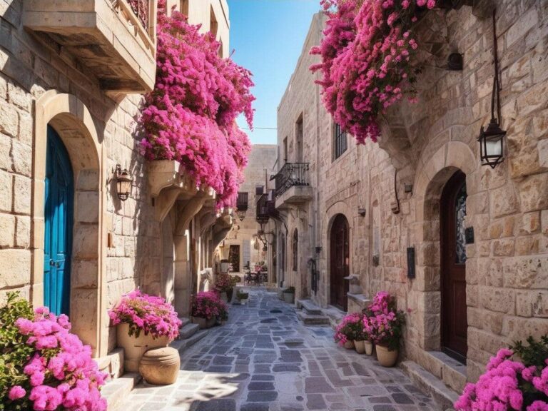 Diamond Painting Oude stad in Rhodos voorbeeldafbeelding van het volledige ontwerp