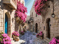 Diamond Painting - Oude stad in Rhodos - 50×40 cm (Populair), Rond (beginners)