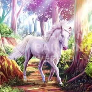 Diamond Painting Paard In Het Bos HP Design voorbeeldafbeelding van het volledige ontwerp