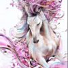 Diamond Painting Paard Met Bloemen voorbeeldafbeelding van het volledige ontwerp