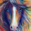 Diamond Painting Paard Portret Kleurrijk voorbeeldafbeelding van het volledige ontwerp