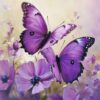 Diamond Painting Paarse vlinders Diamond Painting met AB Stenen voorbeeldafbeelding van het volledige ontwerp