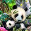 Diamond Painting - Panda moeder met jong voorbeeldafbeelding van het volledige ontwerp