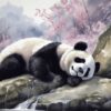 Diamond Painting Panda voorbeeldafbeelding van het volledige ontwerp