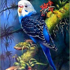 Diamond Painting Parkiet voorbeeldafbeelding van het volledige ontwerp