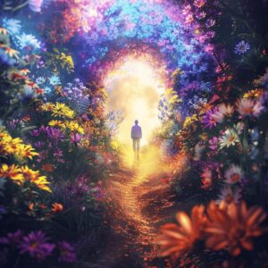 Diamond Painting Portaal in fantasie bos voorbeeldafbeelding van het volledige ontwerp