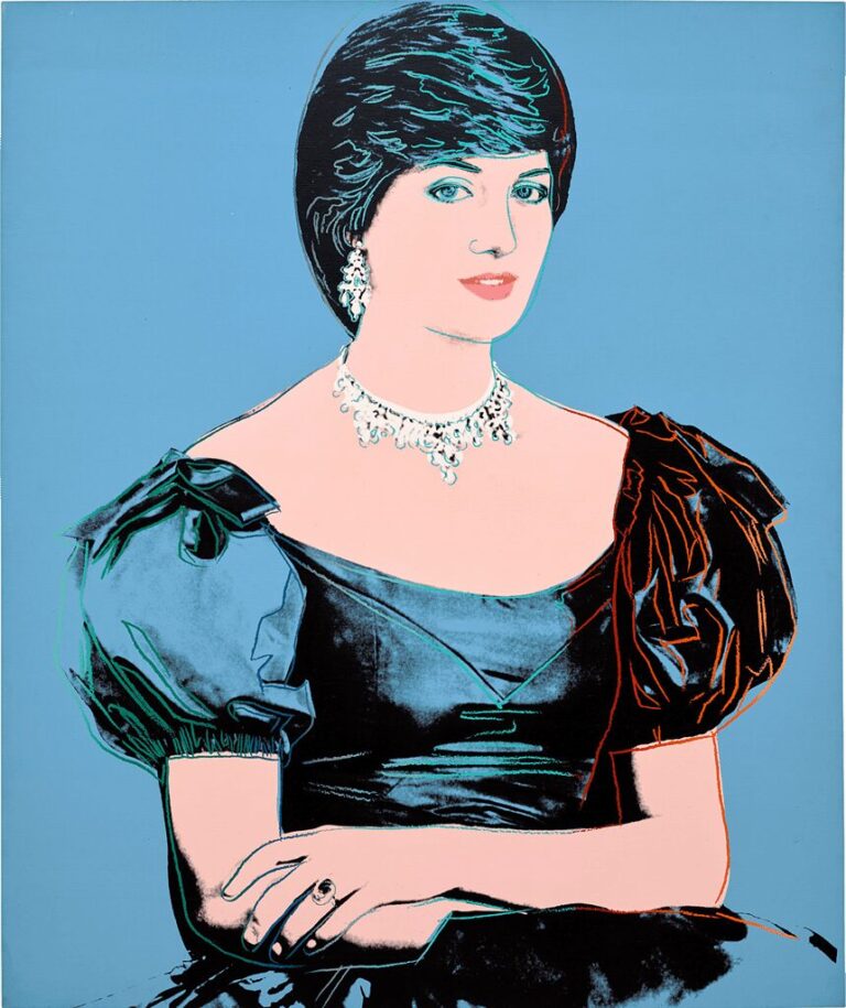 Diamond Painting Portret Prinses Diana – Andy Warhol voorbeeldafbeelding van het volledige ontwerp