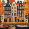 Diamond Painting Prachtig Amsterdam voorbeeldafbeelding van het volledige ontwerp