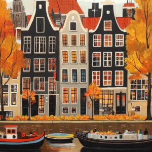 Diamond Painting Prachtig Amsterdam voorbeeldafbeelding van het volledige ontwerp