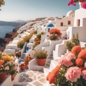 Diamond Painting Prachtig Santorini voorbeeldafbeelding van het volledige ontwerp