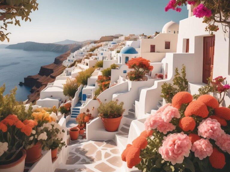 Diamond Painting Prachtig Santorini voorbeeldafbeelding van het volledige ontwerp