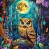 Diamond Painting Prachtige Uil voorbeeldafbeelding van het volledige ontwerp