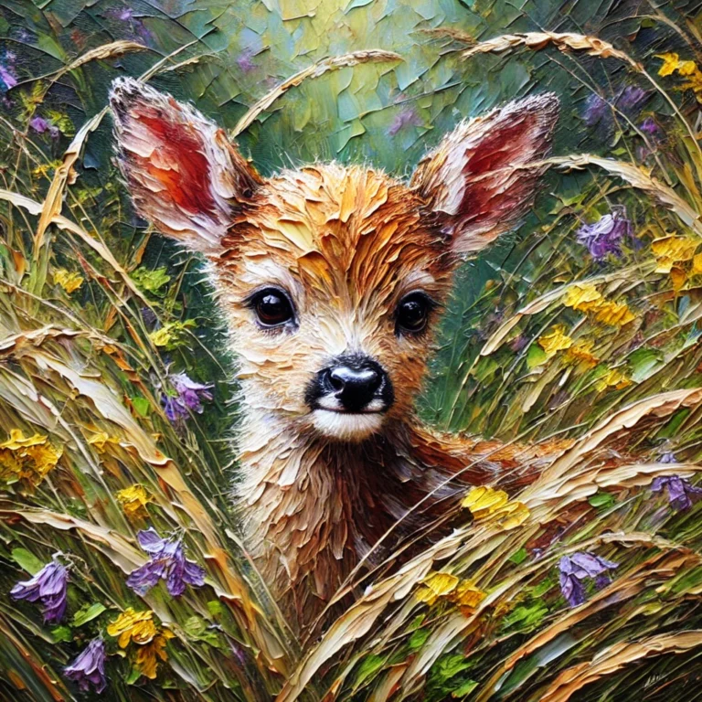 Diamond Painting Reeën Droom voorbeeldafbeelding van het volledige ontwerp