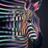 Diamond Painting Regenboog Zebra voorbeeldafbeelding van het volledige ontwerp