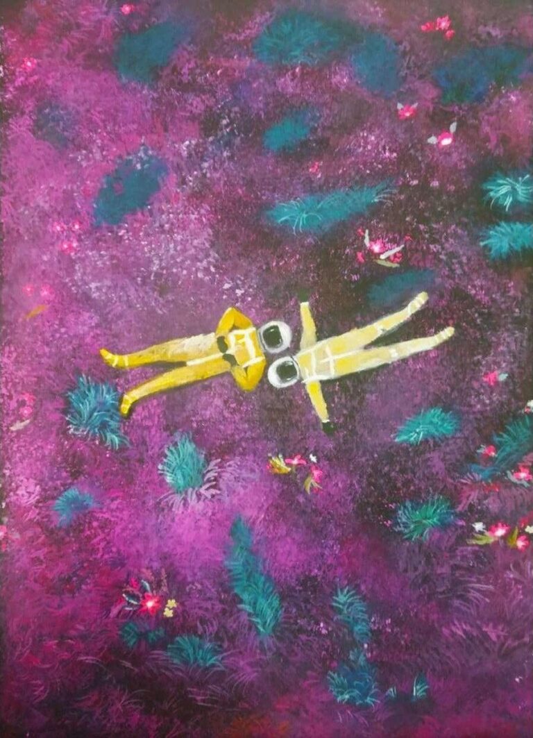 Diamond Painting Reis Naar Mars voorbeeldafbeelding van het volledige ontwerp