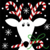 Diamond Painting Rendier Kerst voorbeeldafbeelding van het volledige ontwerp