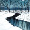 Diamond Painting Rivier Door Sneeuw voorbeeldafbeelding van het volledige ontwerp