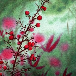 Diamond Painting Rode Bloemen voorbeeldafbeelding van het volledige ontwerp