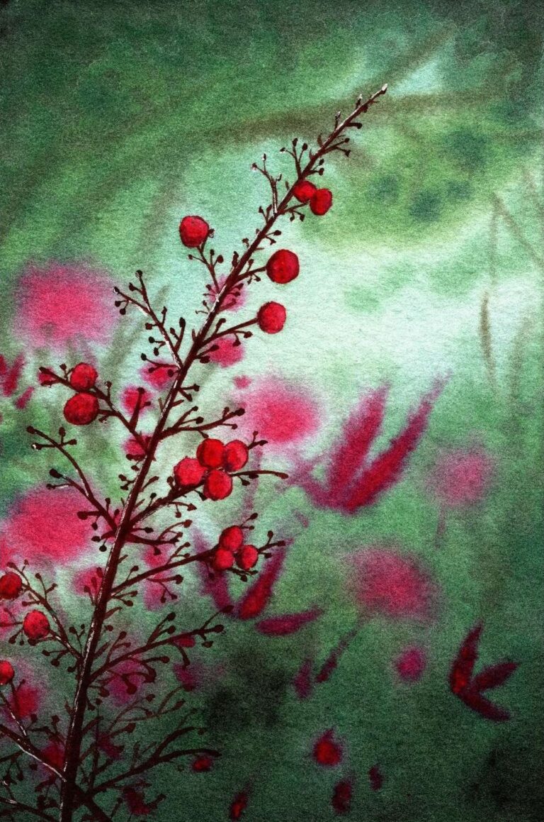 Diamond Painting Rode Bloemen voorbeeldafbeelding van het volledige ontwerp