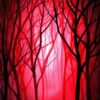 Diamond Painting Rode Jungle voorbeeldafbeelding van het volledige ontwerp