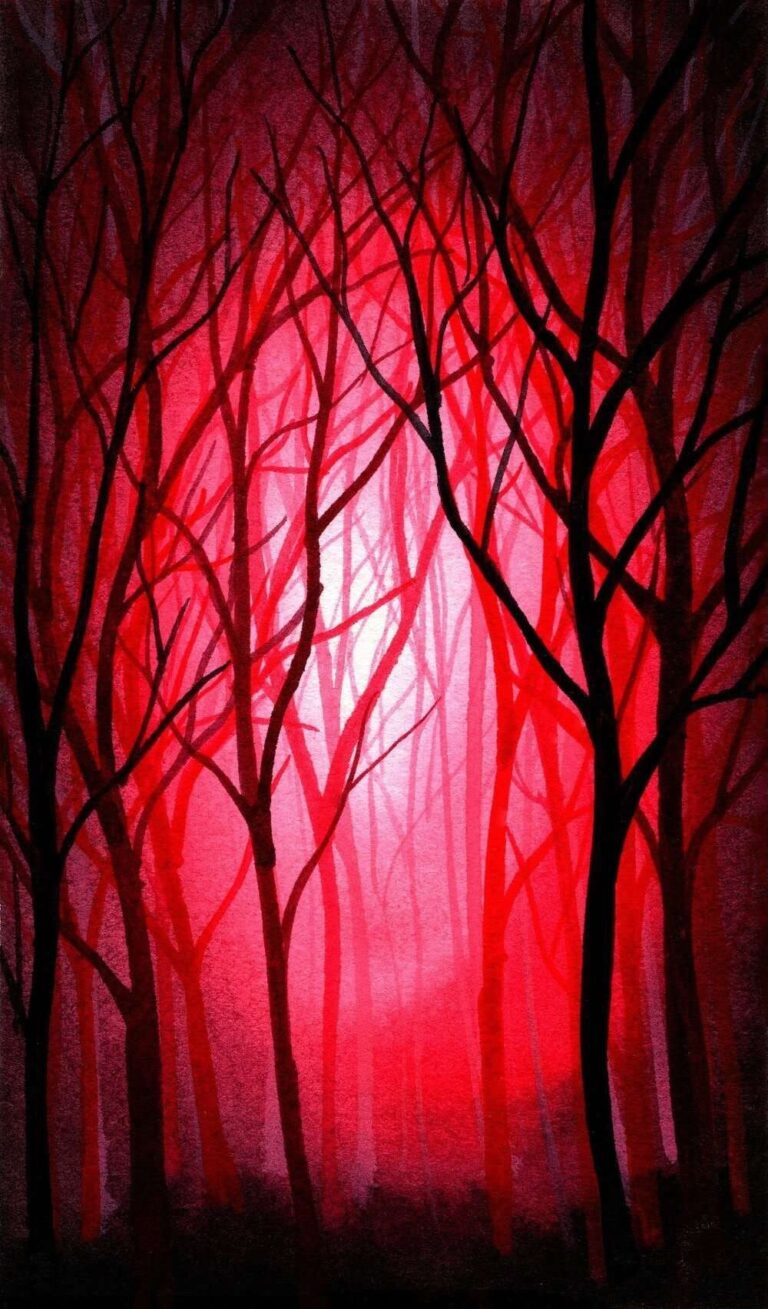 Diamond Painting Rode Jungle voorbeeldafbeelding van het volledige ontwerp