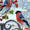 Diamond Painting Roodborstjes voorbeeldafbeelding van het volledige ontwerp