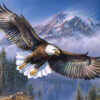 Diamond Painting Roofvogel Aurora Borealis voorbeeldafbeelding van het volledige ontwerp