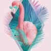 Diamond Painting Roze Flamingo voorbeeldafbeelding van het volledige ontwerp