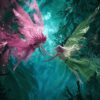Diamond Painting Roze en groene fee voorbeeldafbeelding van het volledige ontwerp