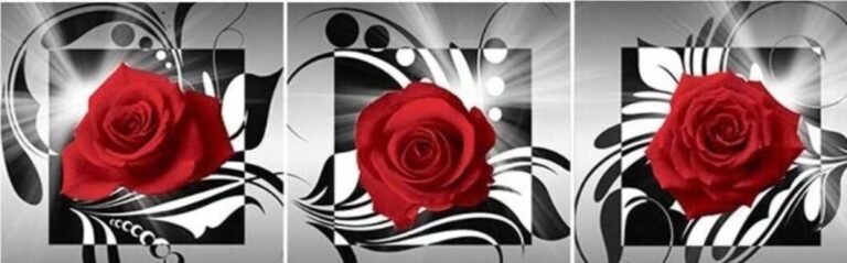 Diamond Painting Rozen 3 Luiken voorbeeldafbeelding van het volledige ontwerp